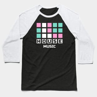 HOUSE MUSIC  - Grid Baseball T-Shirt